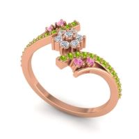 Simple Floral Pave Bypass Anvaya Ring