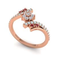 Simple Floral Pave Bypass Anvaya Ring