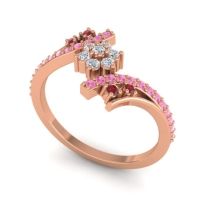 Simple Floral Pave Bypass Anvaya Ring