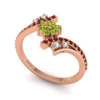 Simple Floral Pave Bypass Anvaya Ring
