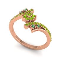 Simple Floral Pave Bypass Anvaya Ring
