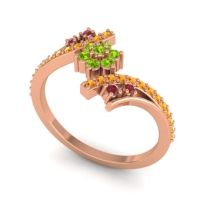 Simple Floral Pave Bypass Anvaya Ring