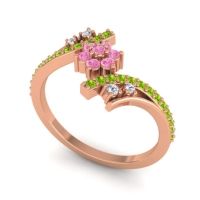 Simple Floral Pave Bypass Anvaya Ring