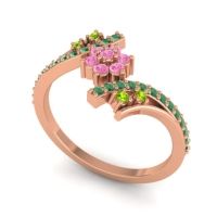 Simple Floral Pave Bypass Anvaya Ring