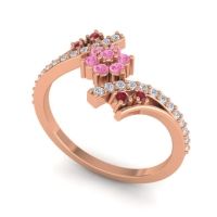 Simple Floral Pave Bypass Anvaya Ring