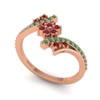 Simple Floral Pave Bypass Anvaya Ring