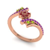 Simple Floral Pave Bypass Anvaya Ring