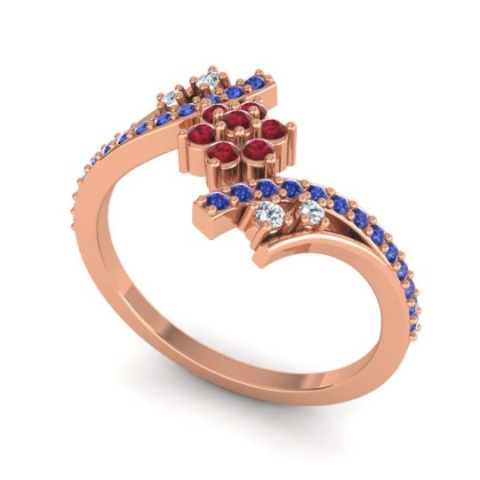 Simple Floral Pave Bypass Anvaya Ring