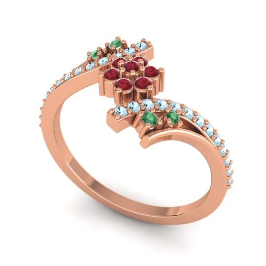 Simple Floral Pave Bypass Anvaya Ring