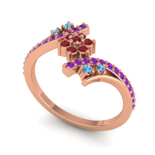 Simple Floral Pave Bypass Anvaya Ring