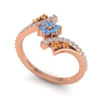 Simple Floral Pave Bypass Anvaya Ring
