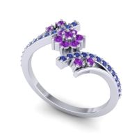 Simple Floral Pave Bypass Anvaya Ring