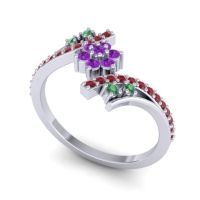 Simple Floral Pave Bypass Anvaya Ring