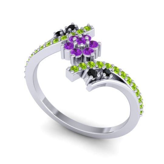 Simple Floral Pave Bypass Anvaya Ring