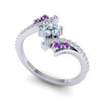 Simple Floral Pave Bypass Anvaya Ring