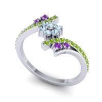 Simple Floral Pave Bypass Anvaya Ring