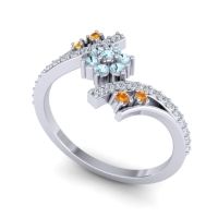 Simple Floral Pave Bypass Anvaya Ring