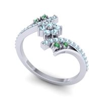 Simple Floral Pave Bypass Anvaya Ring