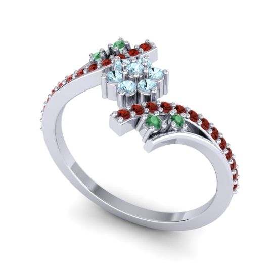 Simple Floral Pave Bypass Anvaya Ring