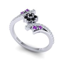 Simple Floral Pave Bypass Anvaya Ring