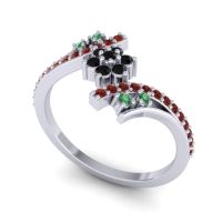 Simple Floral Pave Bypass Anvaya Ring