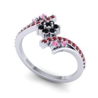 Simple Floral Pave Bypass Anvaya Ring