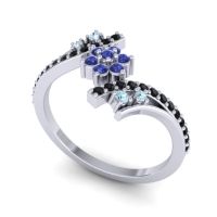 Simple Floral Pave Bypass Anvaya Ring