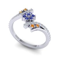 Simple Floral Pave Bypass Anvaya Ring