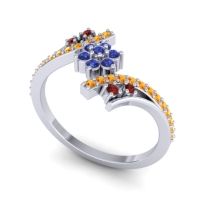 Simple Floral Pave Bypass Anvaya Ring