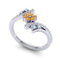 Simple Floral Pave Bypass Anvaya Ring