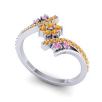 Simple Floral Pave Bypass Anvaya Ring
