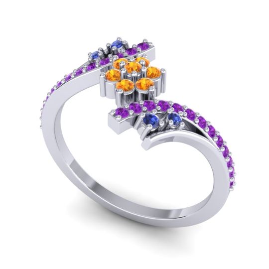 Simple Floral Pave Bypass Anvaya Ring