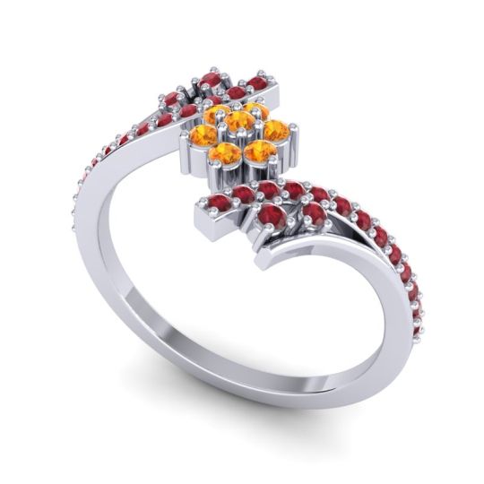 Simple Floral Pave Bypass Anvaya Ring