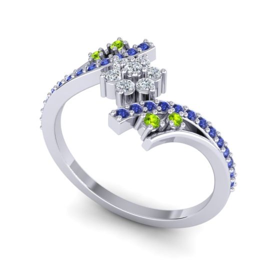 Simple Floral Pave Bypass Anvaya Ring