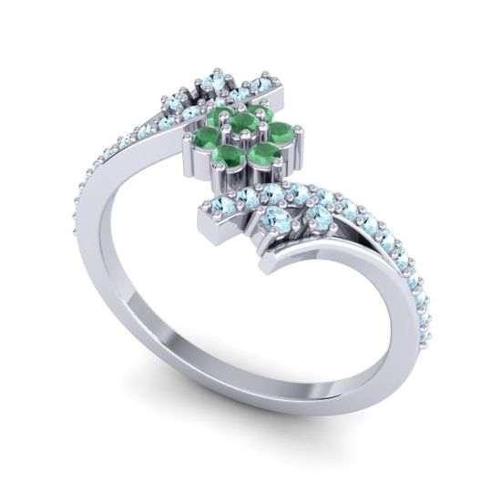 Simple Floral Pave Bypass Anvaya Ring