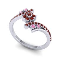 Simple Floral Pave Bypass Anvaya Ring