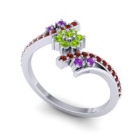 Simple Floral Pave Bypass Anvaya Ring