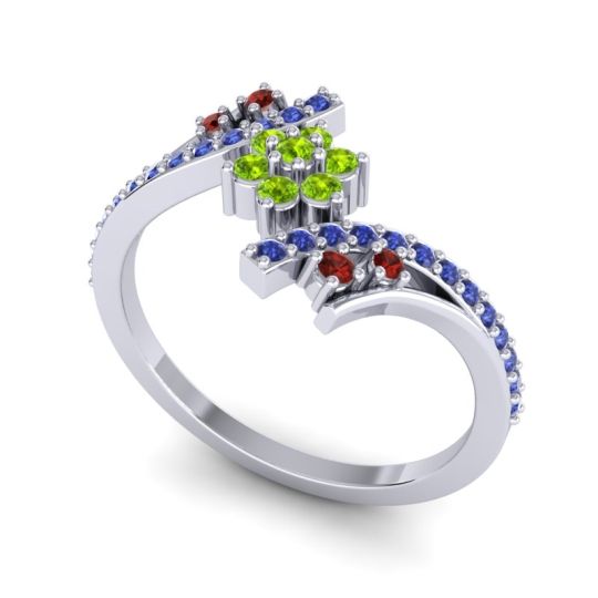 Simple Floral Pave Bypass Anvaya Ring