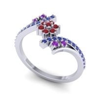 Simple Floral Pave Bypass Anvaya Ring