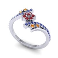 Simple Floral Pave Bypass Anvaya Ring