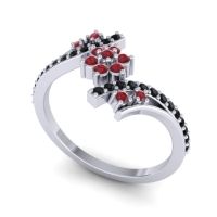 Simple Floral Pave Bypass Anvaya Ring