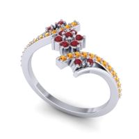 Simple Floral Pave Bypass Anvaya Ring