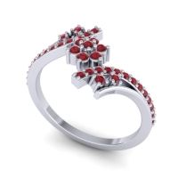 Simple Floral Pave Bypass Anvaya Ring