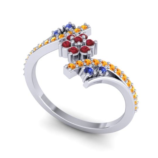 Simple Floral Pave Bypass Anvaya Ring