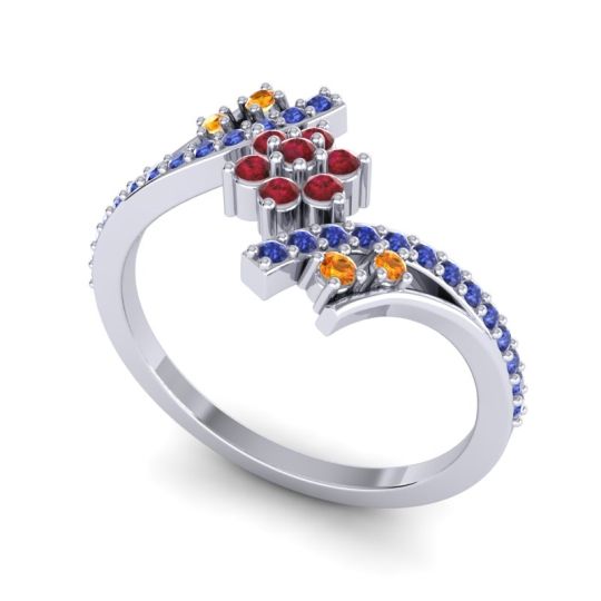 Simple Floral Pave Bypass Anvaya Ring