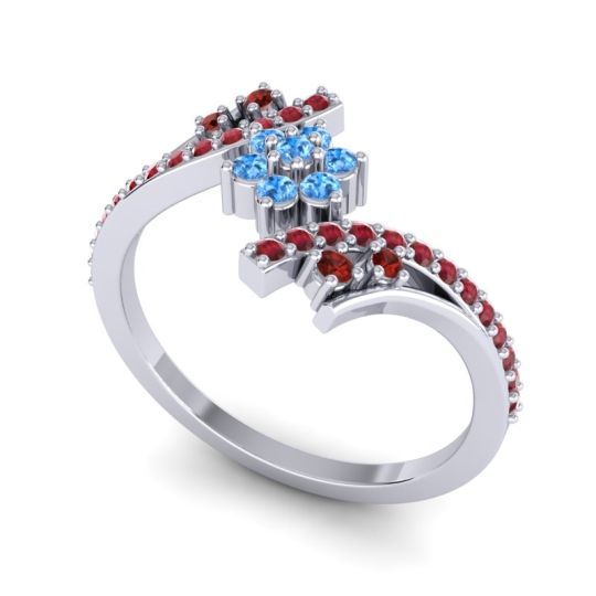 Simple Floral Pave Bypass Anvaya Ring