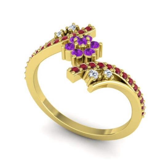 Simple Floral Pave Bypass Anvaya Ring
