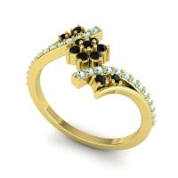 Simple Floral Pave Bypass Anvaya Ring
