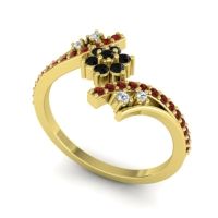 Simple Floral Pave Bypass Anvaya Ring