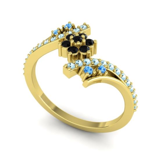 Simple Floral Pave Bypass Anvaya Ring